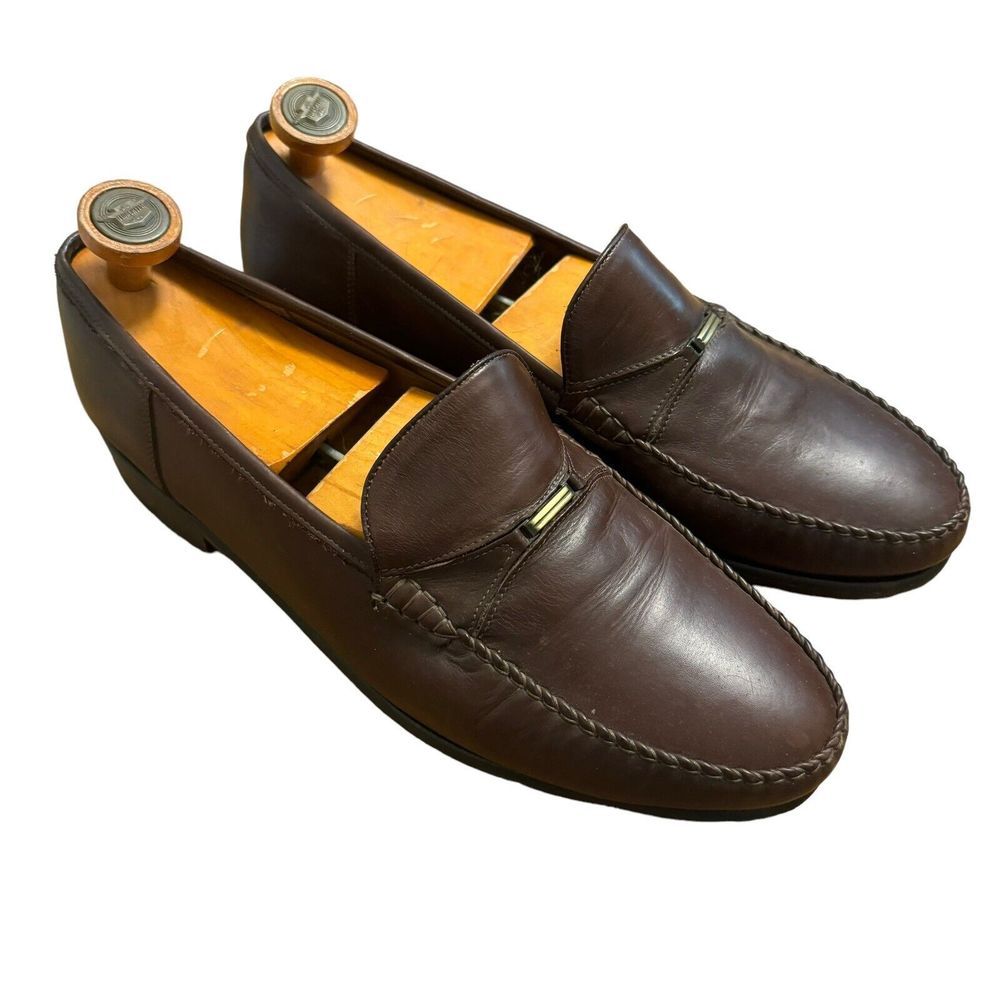 Vintage Bally Of Switzerland Castione Men’s Brown Leather Loafers Size 10 M a15